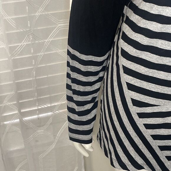 Vince Camuto Womens Tunic Top Size 3X Black Striped Minimalist Capsule Wardrobe - Picture 8 of 10